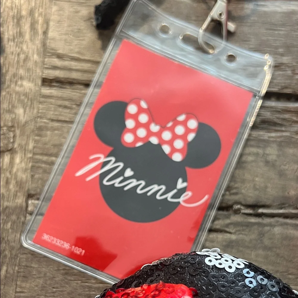 Disney vacation Minnie Mouse Sequin Ear Headbands Bundle - Red & Black Polka Dot